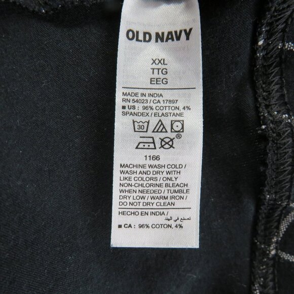 Old Navy Pants Womens 2XL Black White Windowpane Stretch Pull On Slim Ankle XXL - Picture 4 of 8